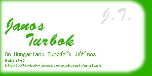 janos turbok business card